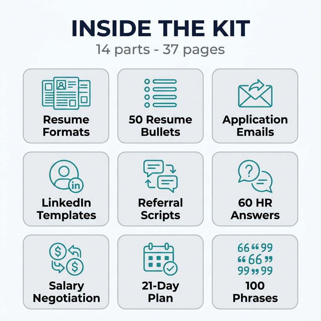 The Indian Job Seeker's Complete Kit — Resume + 60 HR Interview Answers + Salary Scripts (Instant PDF)