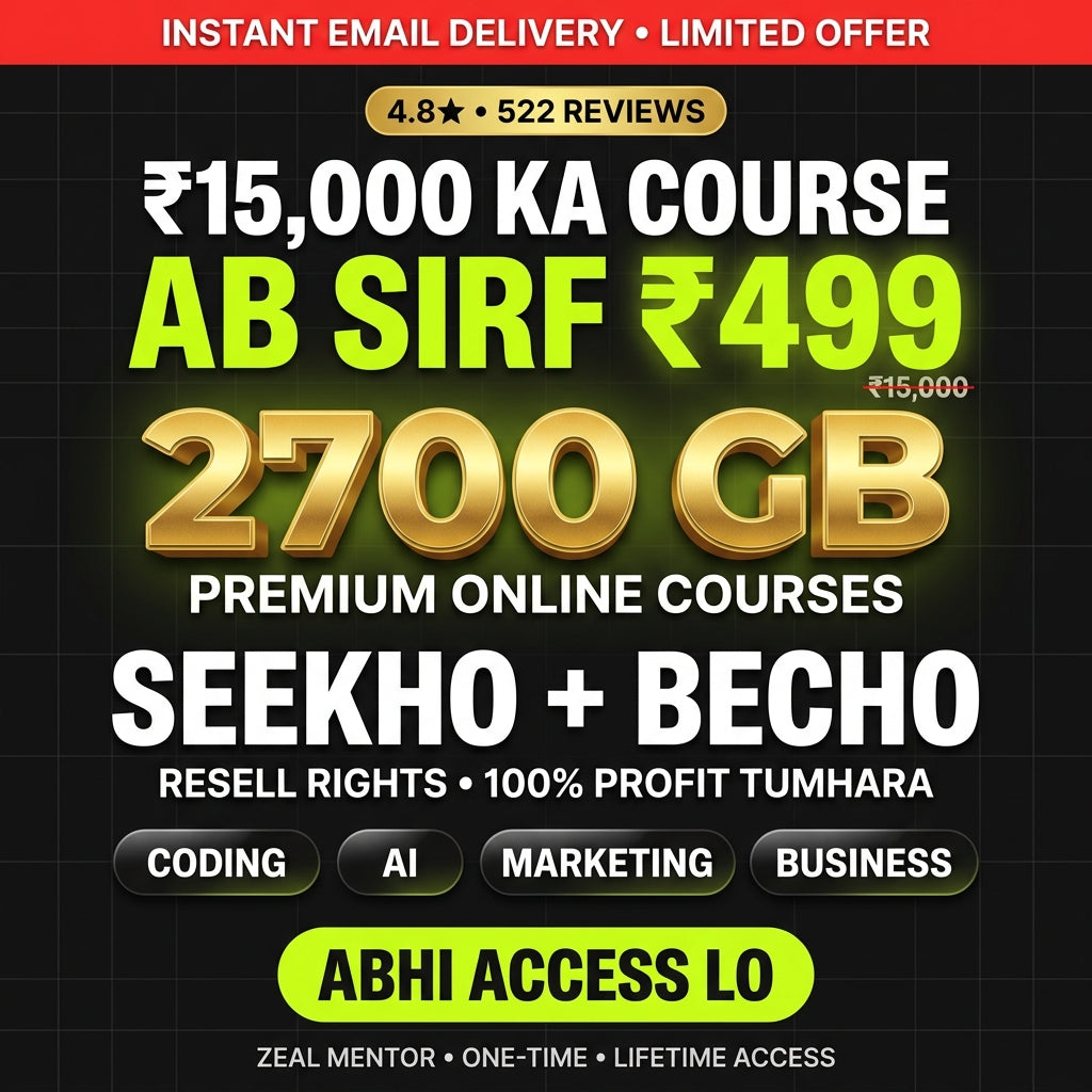 2700GB Course Bundle with Resell Rights | ₹15,000 Ka Library Ab Sirf ₹499 | Learn + Sell