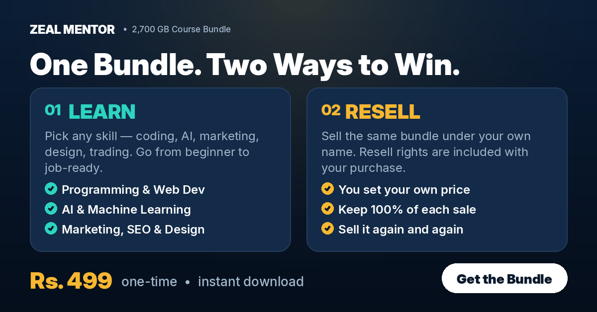 2700GB Course Bundle with Resell Rights | ₹15,000 Ka Library Ab Sirf ₹499 | Learn + Sell