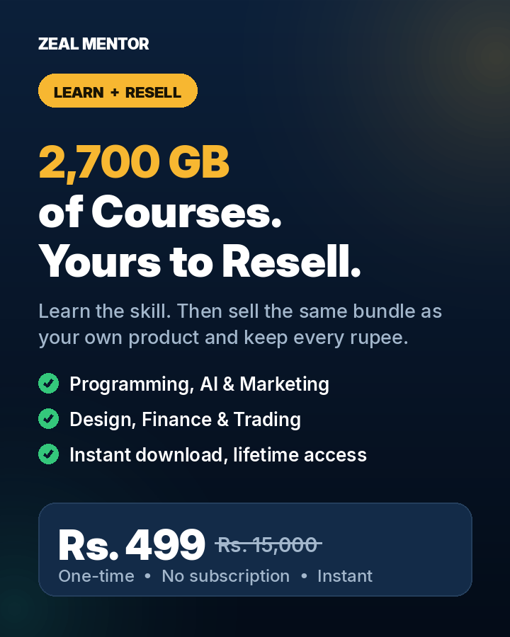 2700GB Course Bundle with Resell Rights | ₹15,000 Ka Library Ab Sirf ₹499 | Learn + Sell